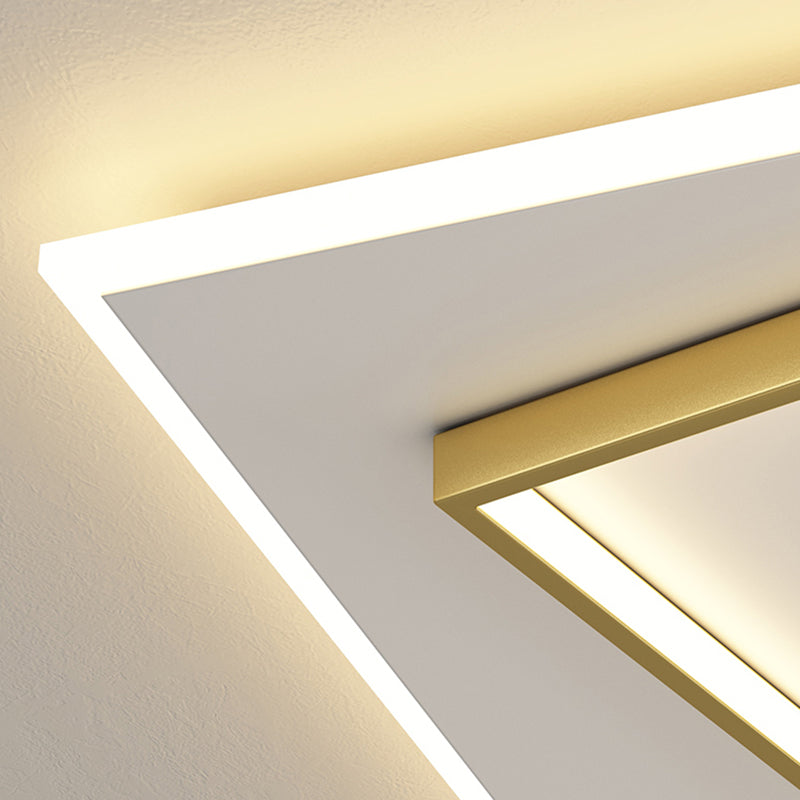 Stagger Geometric Feather LED Ceiling Fixture in Modern Simplicity Wrought Iron Flush Mount for Lobby