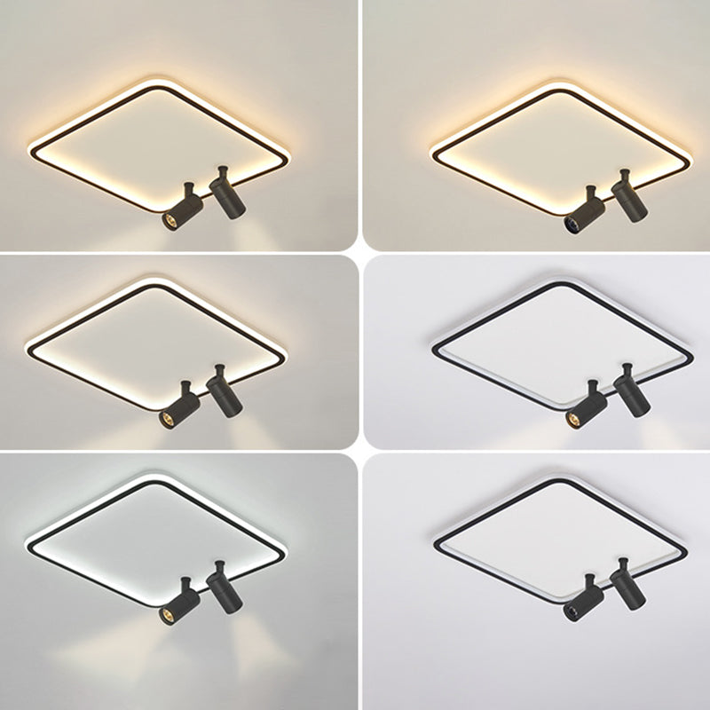 Voyant moderne LED Ultra-slim Square Flush Mount Ceiling Light Bedroom Light Restaurant Light in Nordic Style