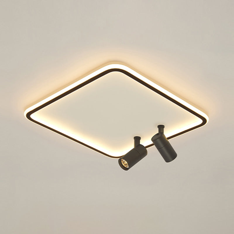 Voyant moderne LED Ultra-slim Square Flush Mount Ceiling Light Bedroom Light Restaurant Light in Nordic Style