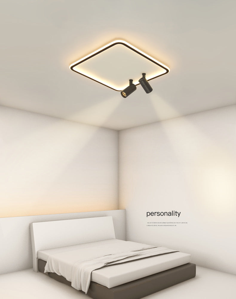 Voyant moderne LED Ultra-slim Square Flush Mount Ceiling Light Bedroom Light Restaurant Light in Nordic Style
