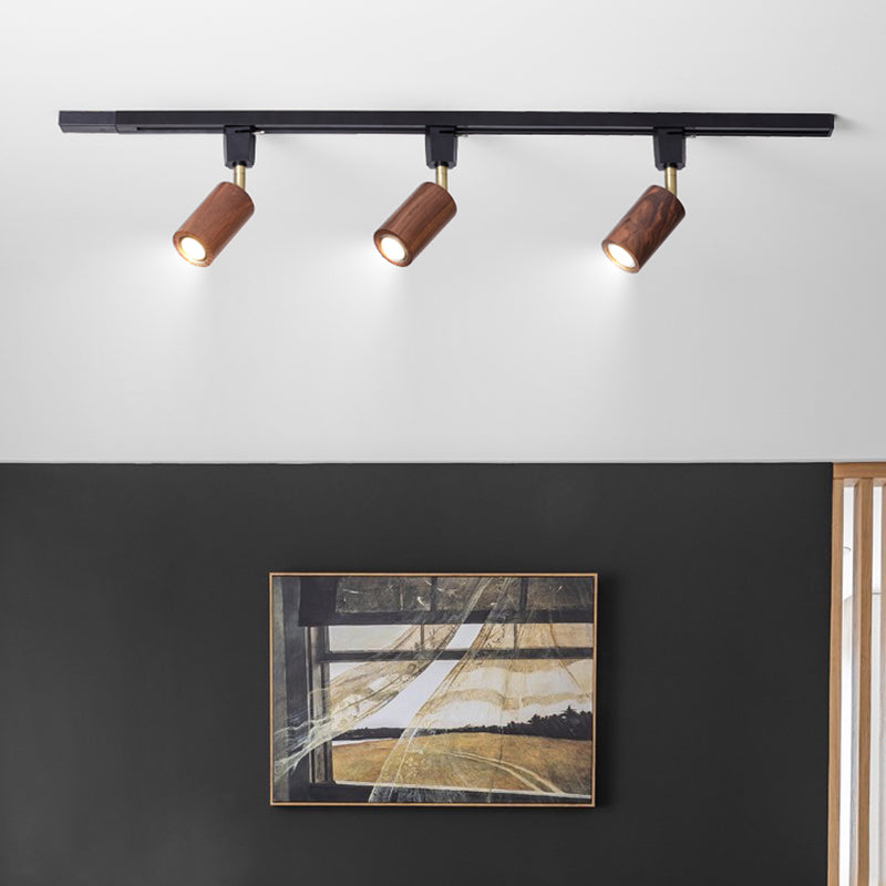 Kits d'éclairage sur rail en rondins nordiques, minimaliste japonais, pour la maison, le salon, Rail de guidage à Angle réglable, petit projecteur monté en Surface