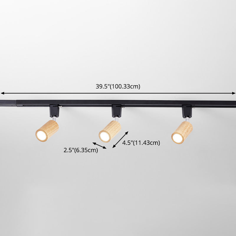 Kits d'éclairage sur rail en rondins nordiques, minimaliste japonais, pour la maison, le salon, Rail de guidage à Angle réglable, petit projecteur monté en Surface