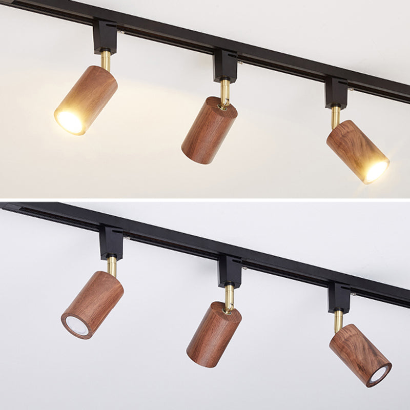 Kits d'éclairage sur rail en rondins nordiques, minimaliste japonais, pour la maison, le salon, Rail de guidage à Angle réglable, petit projecteur monté en Surface