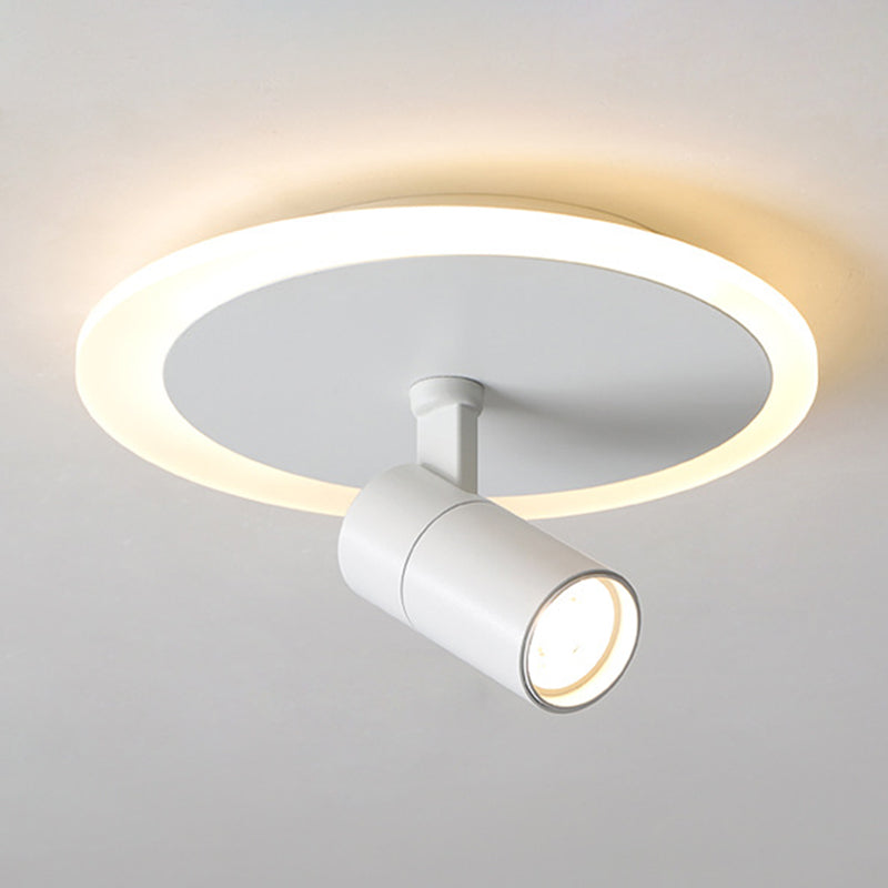 Modern 3-Light LED Flush Mount Lighting Track Light White Spotlight Round Light for Bedroom or Balcony