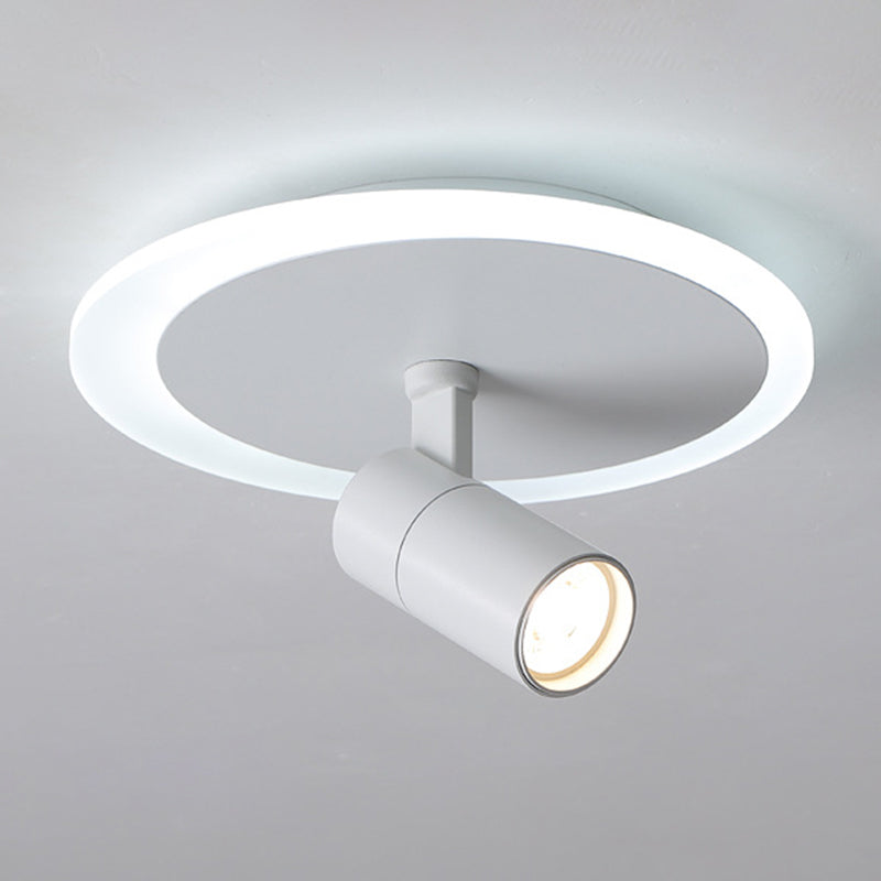 Modern 3-Light LED Flush Mount Lighting Track Light White Spotlight Round Light for Bedroom or Balcony
