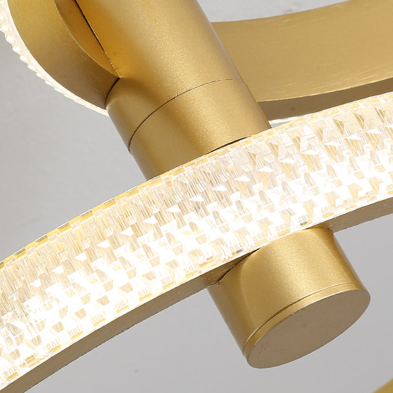 Rotatable Gold Ring Massimale Lampada Moderno Stylish 37,5 "/45" L LED Acrilico Semiflush Lighting in Warm / White / Natural Light