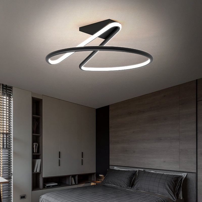 Linear Acrylique Flush Mount Modern Style 1-Light Ceiling Light Fixture for Bedroom