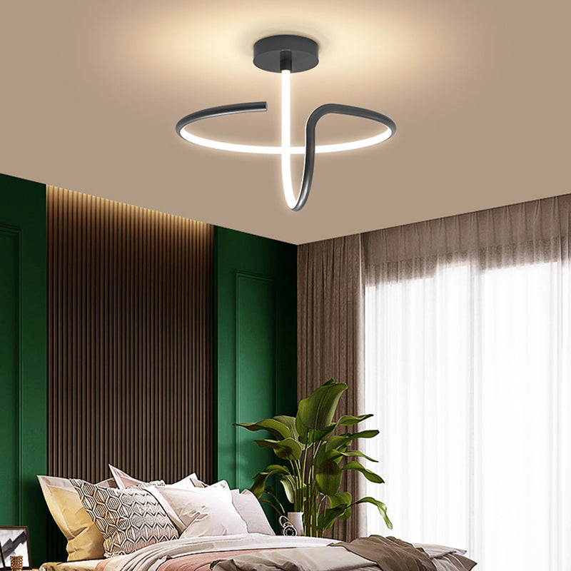 Linear Acrylique Flush Mount Modern Style 1-Light Ceiling Light Fixture for Bedroom