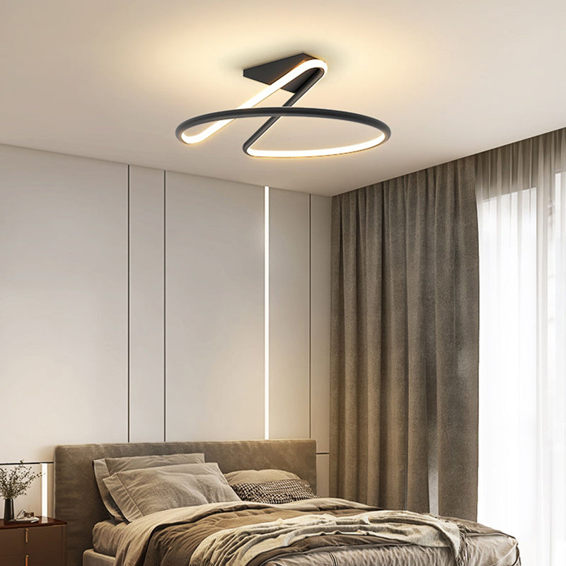 Linear Acrylique Flush Mount Modern Style 1-Light Ceiling Light Fixture for Bedroom
