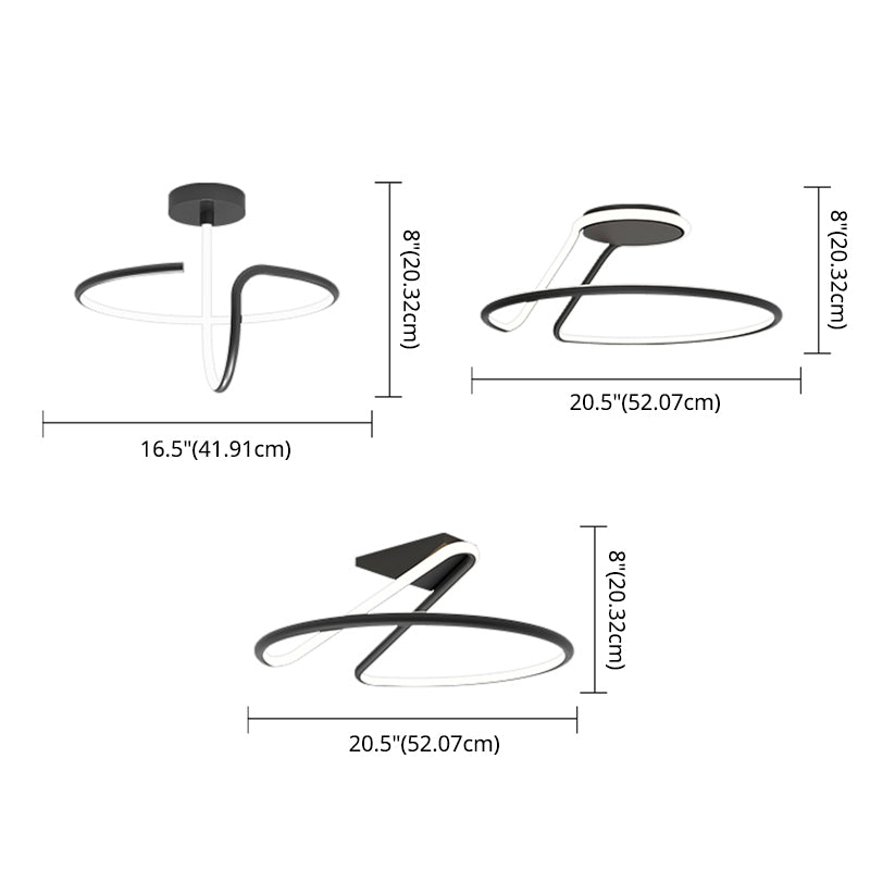 Linear Acrylique Flush Mount Modern Style 1-Light Ceiling Light Fixture for Bedroom