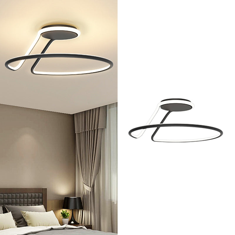 Linear Acrylique Flush Mount Modern Style 1-Light Ceiling Light Fixture for Bedroom