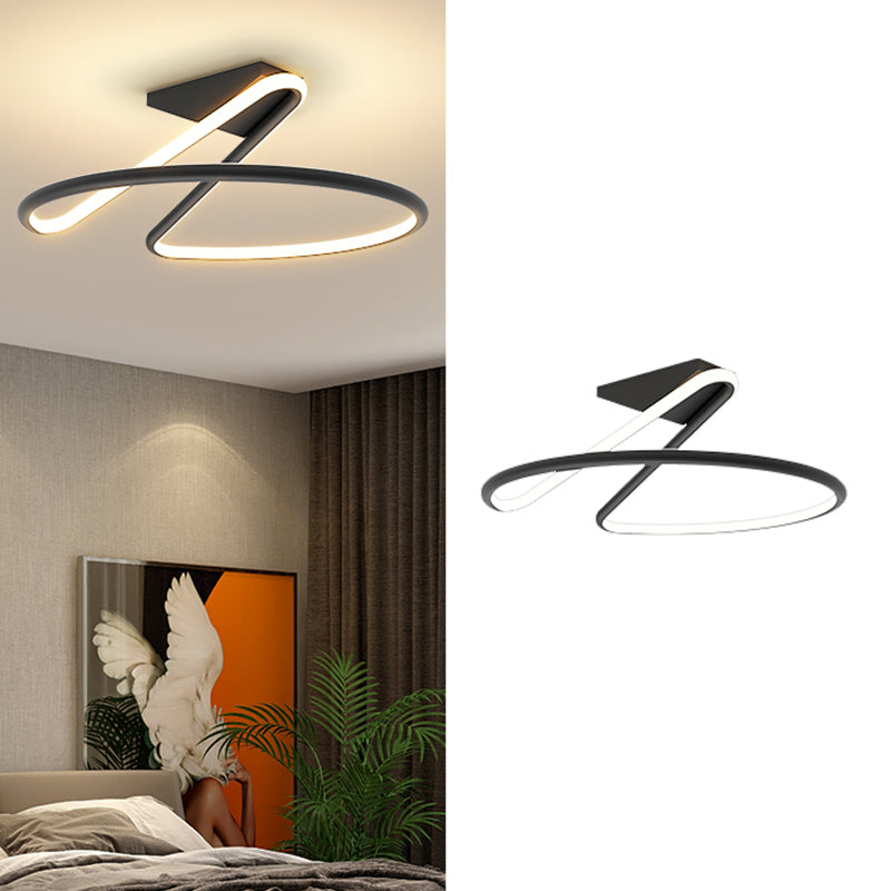 Linear Acrylique Flush Mount Modern Style 1-Light Ceiling Light Fixture for Bedroom