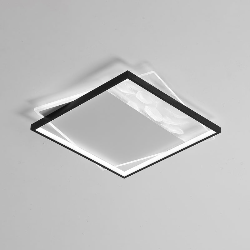 LED géométrique à LED à LED à lutte contre le plafond à la simplicité moderne Plume Plured Fer Flush Mount pour le salon