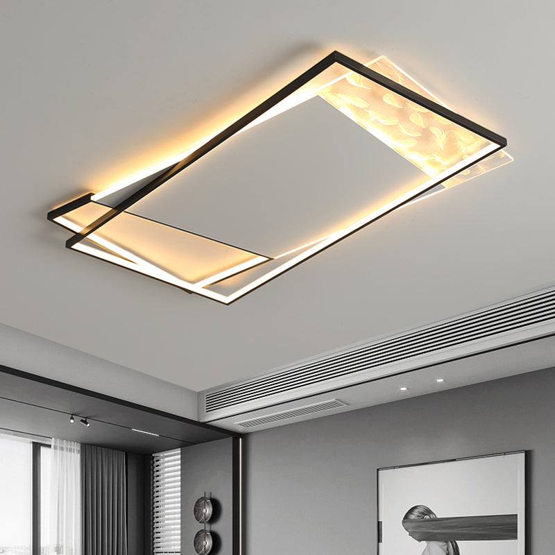 LED géométrique à LED à LED à lutte contre le plafond à la simplicité moderne Plume Plured Fer Flush Mount pour le salon