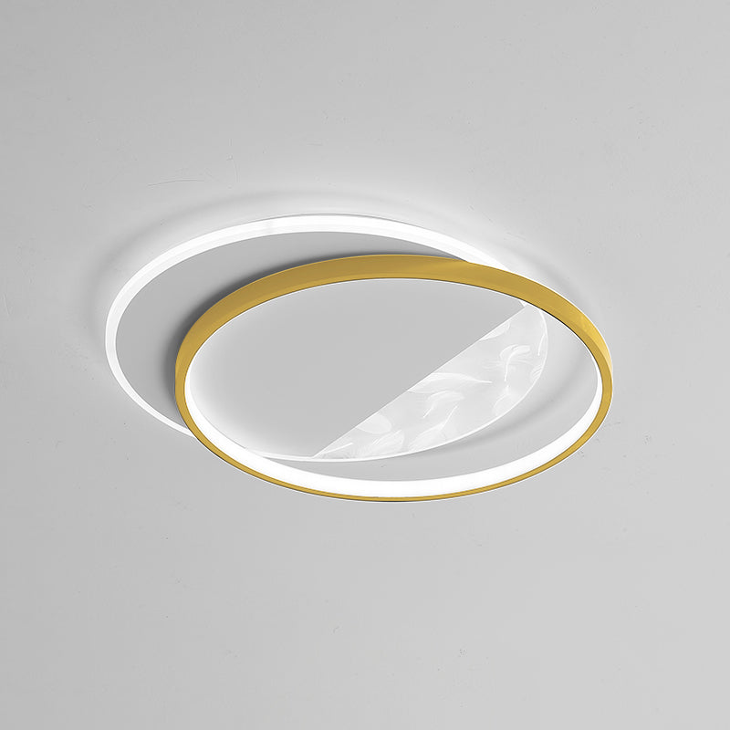 LED géométrique à LED à LED à lutte contre le plafond à la simplicité moderne Plume Plured Fer Flush Mount pour le salon