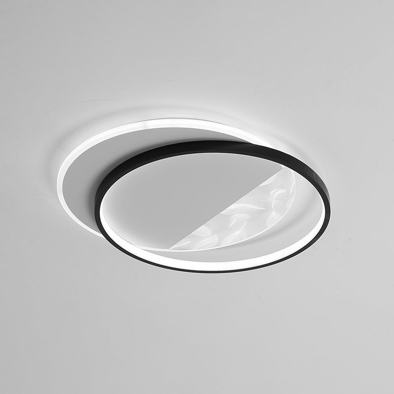 LED géométrique à LED à LED à lutte contre le plafond à la simplicité moderne Plume Plured Fer Flush Mount pour le salon