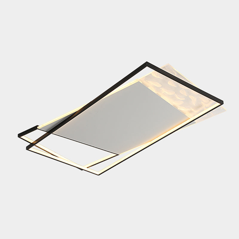 LED géométrique à LED à LED à lutte contre le plafond à la simplicité moderne Plume Plured Fer Flush Mount pour le salon
