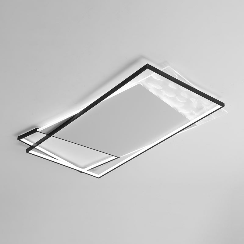 LED géométrique à LED à LED à lutte contre le plafond à la simplicité moderne Plume Plured Fer Flush Mount pour le salon