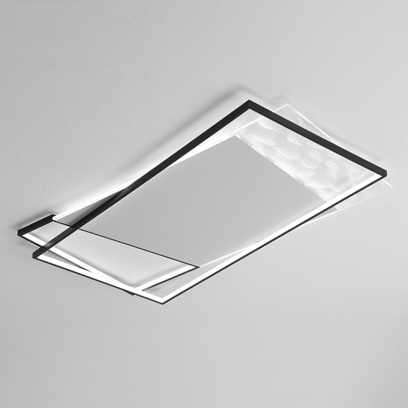 LED géométrique à LED à LED à lutte contre le plafond à la simplicité moderne Plume Plured Fer Flush Mount pour le salon