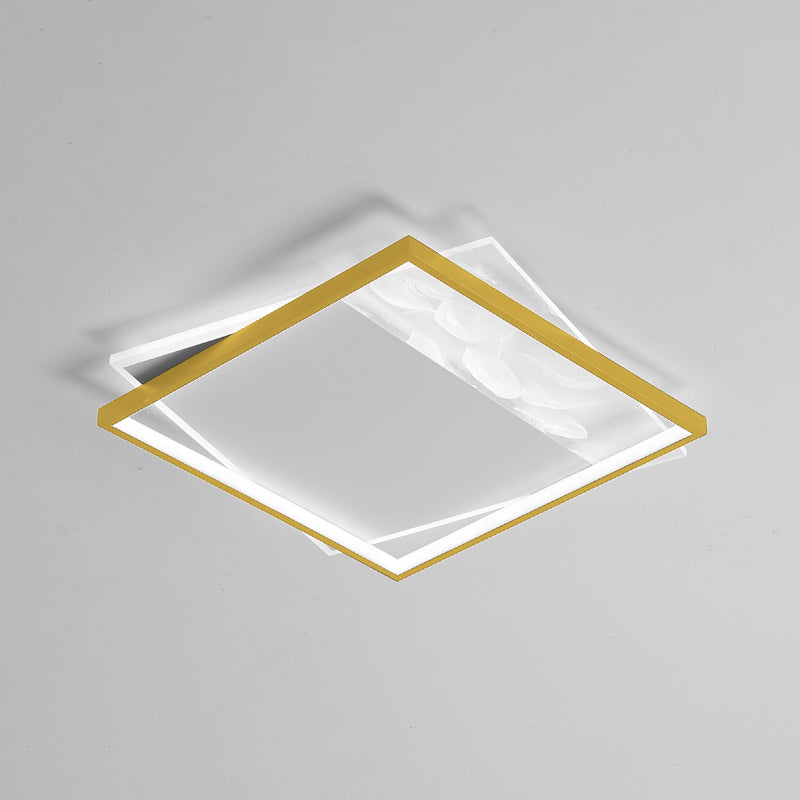 LED géométrique à LED à LED à lutte contre le plafond à la simplicité moderne Plume Plured Fer Flush Mount pour le salon