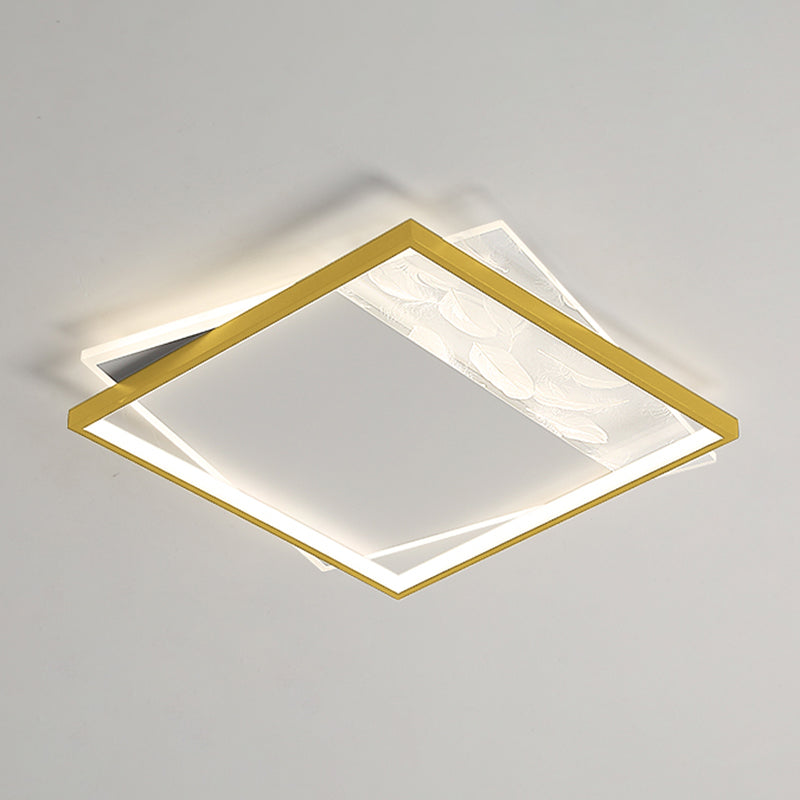 LED géométrique à LED à LED à lutte contre le plafond à la simplicité moderne Plume Plured Fer Flush Mount pour le salon