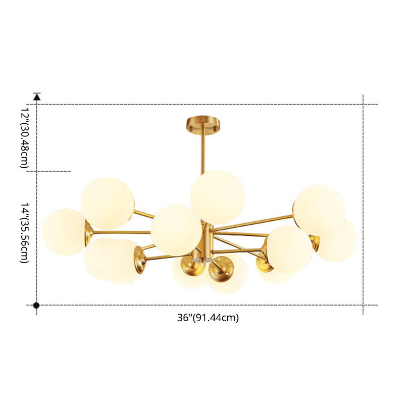 Balls Chandelier Light Fixture Simplicity-Style Glass Pendant Lighting Fixture for Bedroom