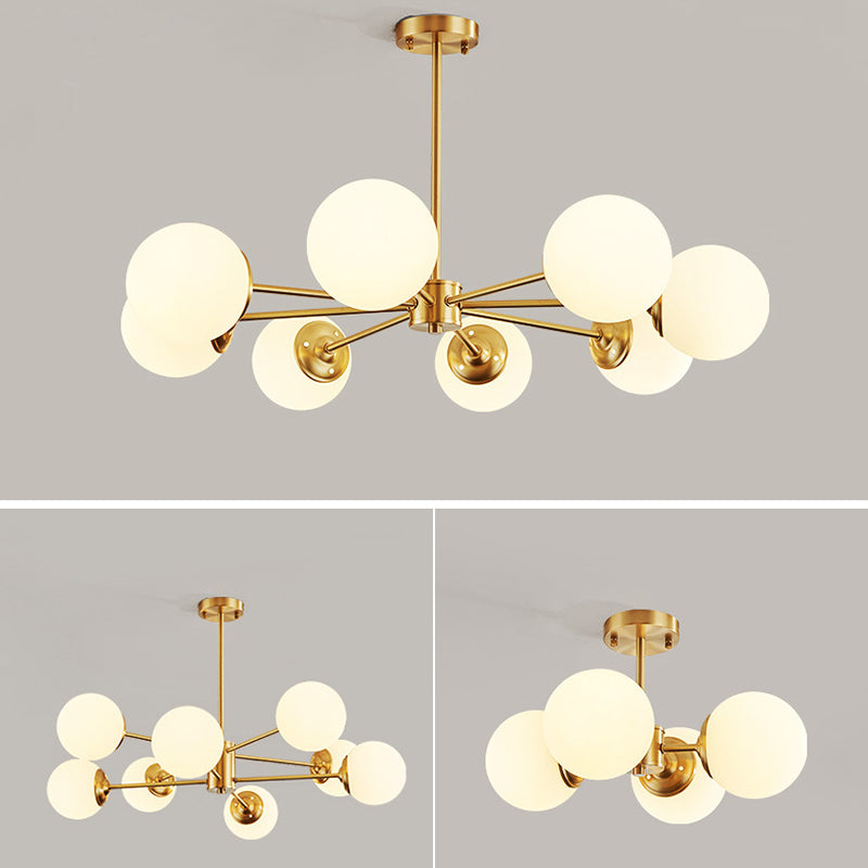 Balls Chandelier Light Fixture Simplicity-Style Glass Pendant Lighting Fixture for Bedroom