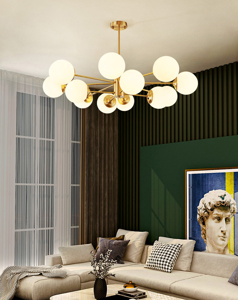 Balls Chandelier Light Fixture Simplicity-Style Glass Pendant Lighting Fixture for Bedroom