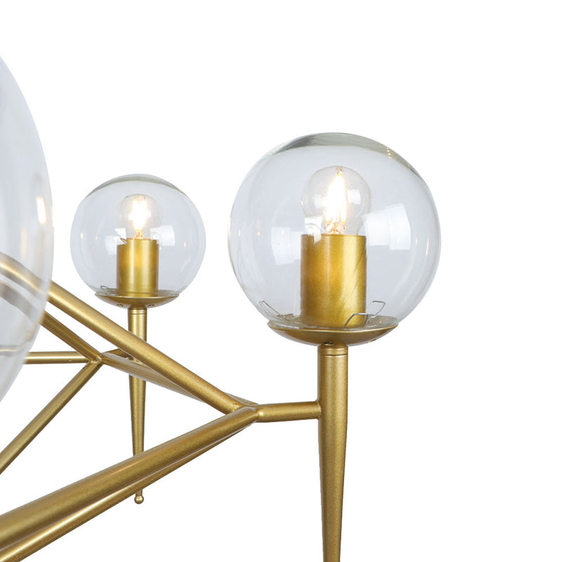 Diamond Chandelier Light Fixture Modern Glass Living Room Ceiling Pendant Light in Gold