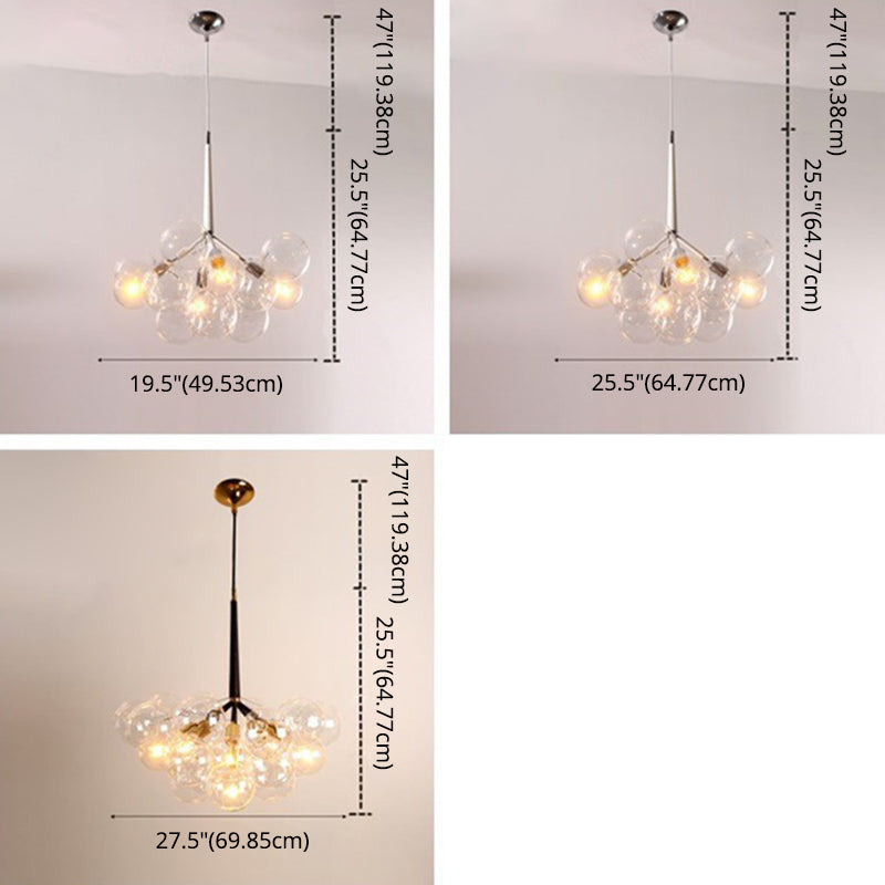 Bubbles Glass Pendant Lighting Fixture Minimalist Style Chandelier Pendant Light