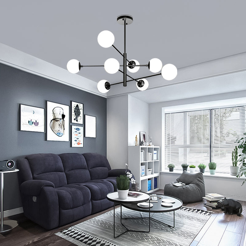 Burbujas sala de estar lámpara lámpara de lámpara vidrio de techo de estilo moderno luz en negro