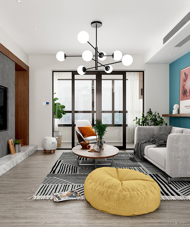 Burbujas sala de estar lámpara lámpara de lámpara vidrio de techo de estilo moderno luz en negro