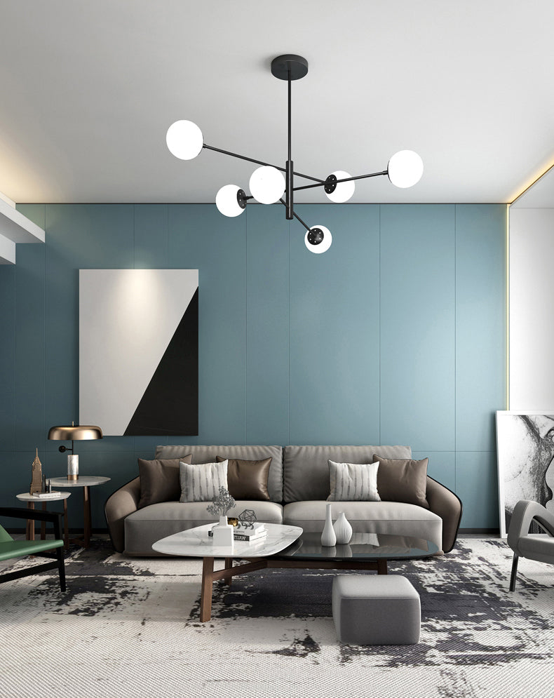 Burbujas sala de estar lámpara lámpara de lámpara vidrio de techo de estilo moderno luz en negro