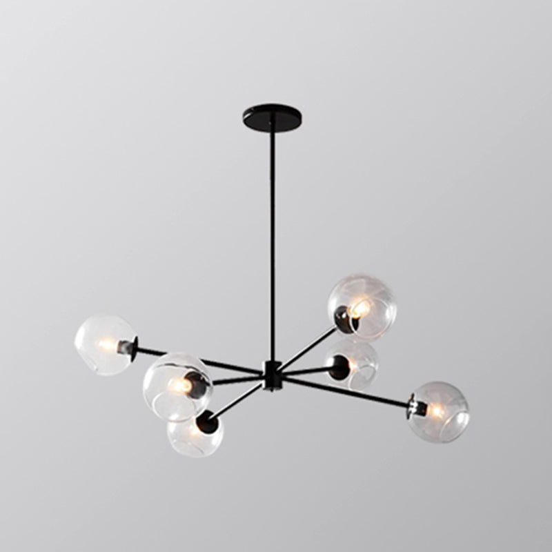 Gearceerde hanglampverlichtingsarmatuur minimalistische stijl glashangende kroonluchter voor woonkamer