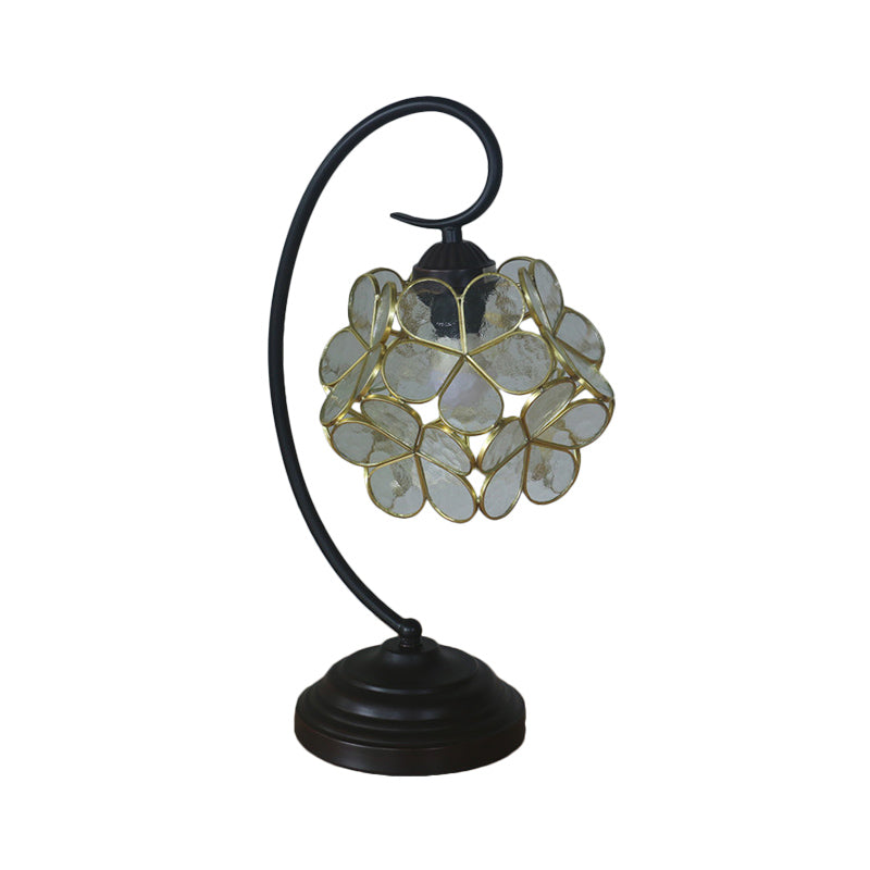 Table en forme de fleur Lumite tête simple beige / rose / jaune en verre Tiffany Style Table table de nuit pour chambre à coucher