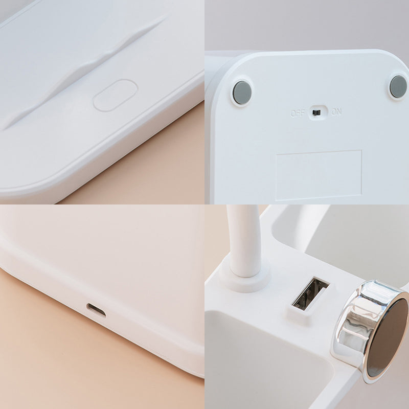 Luz de mesa moderna Luz de mesa con puerto USB Plastic 1 Lámpara de mesa de luz