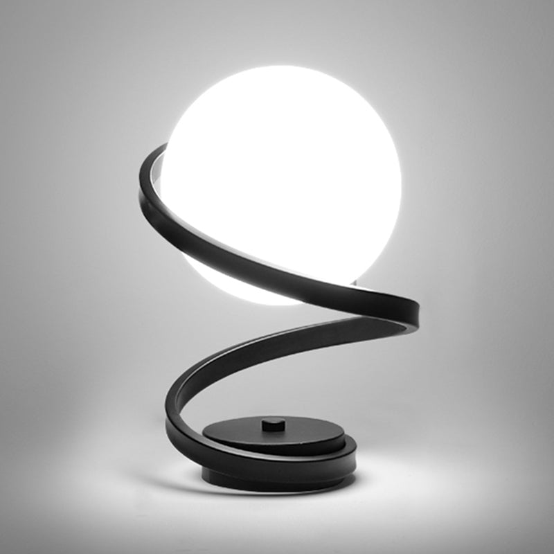 Verre de lampe de table sphérique moderne 1 lumière de table légère