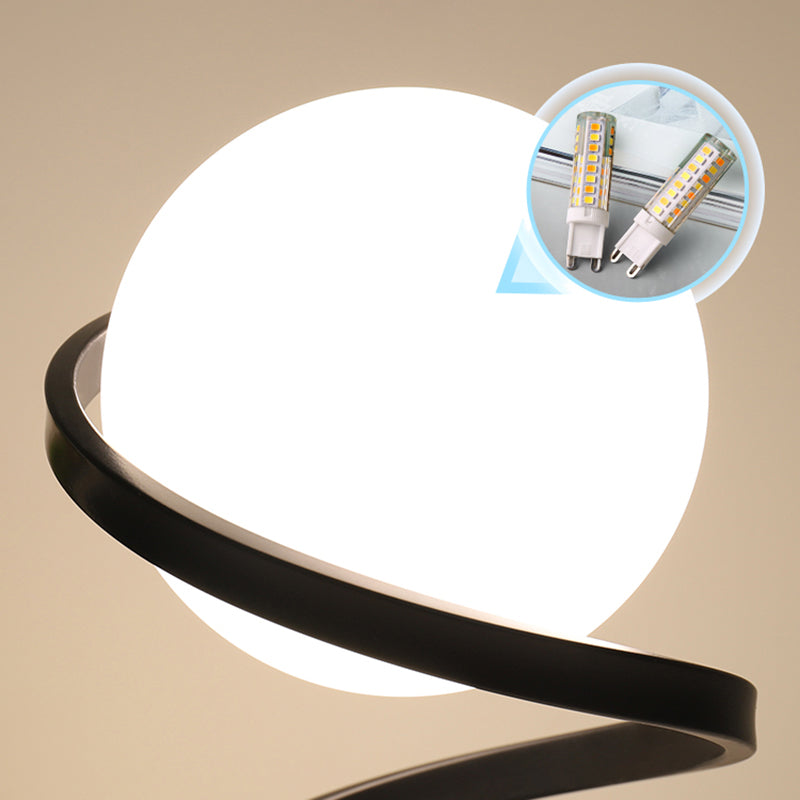 Verre de lampe de table sphérique moderne 1 lumière de table légère