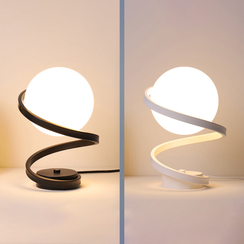 Verre de lampe de table sphérique moderne 1 lumière de table légère