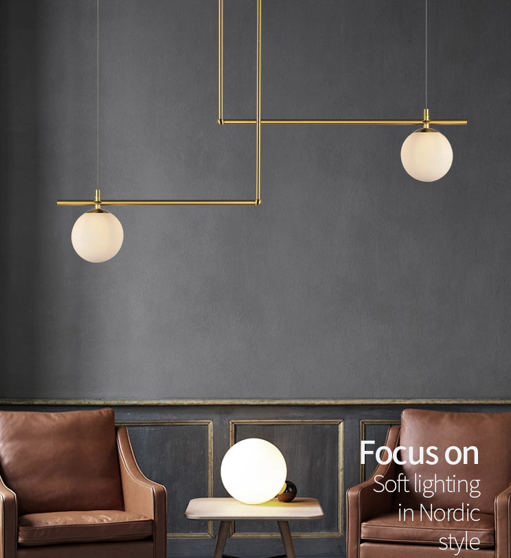 Globe Island Chandelier Lights Contemporary White Glass Chandelier Lighting Fixtures for Dining Table