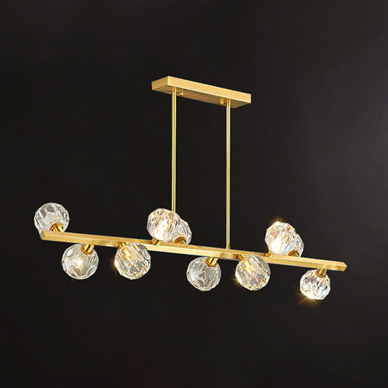 Ball Island Chandelier Lights Contemporary Crystal Chandelier Lighting Fixtures for Dining Table