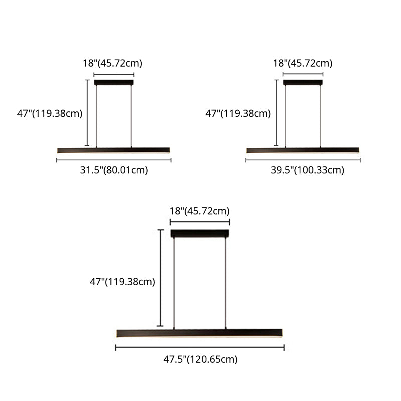 Luci di lampadari dell'isola lineare Simplicità Fissature di illuminazione del lampadario acrilico per tavolo da pranzo