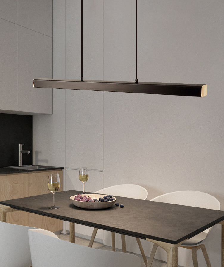 Luci di lampadari dell'isola lineare Simplicità Fissature di illuminazione del lampadario acrilico per tavolo da pranzo