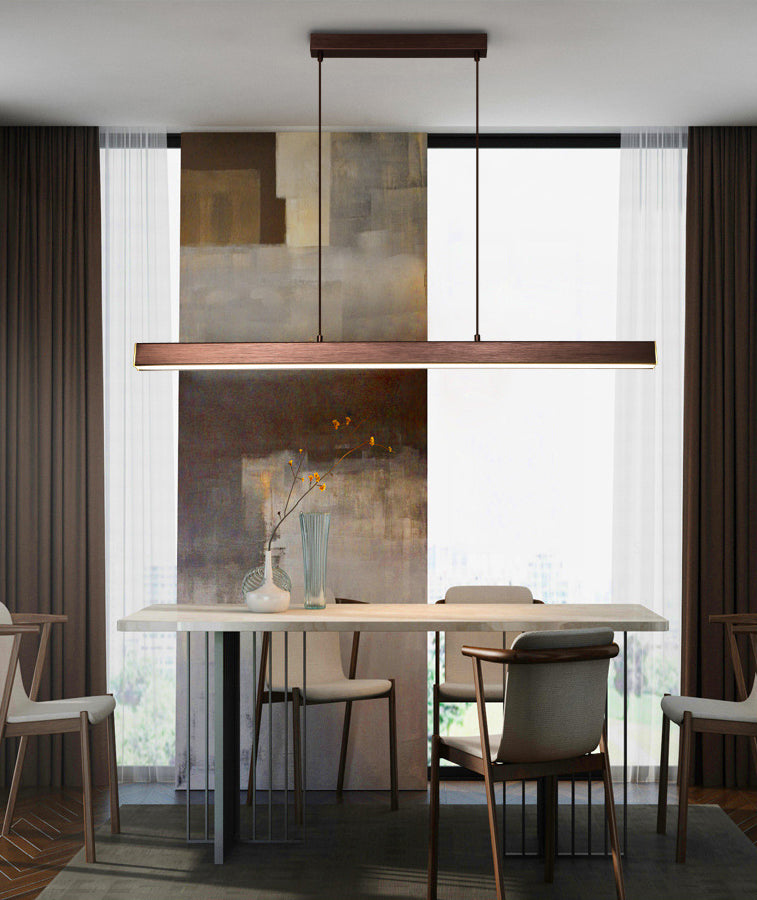 Luci di lampadari dell'isola lineare Simplicità Fissature di illuminazione del lampadario acrilico per tavolo da pranzo