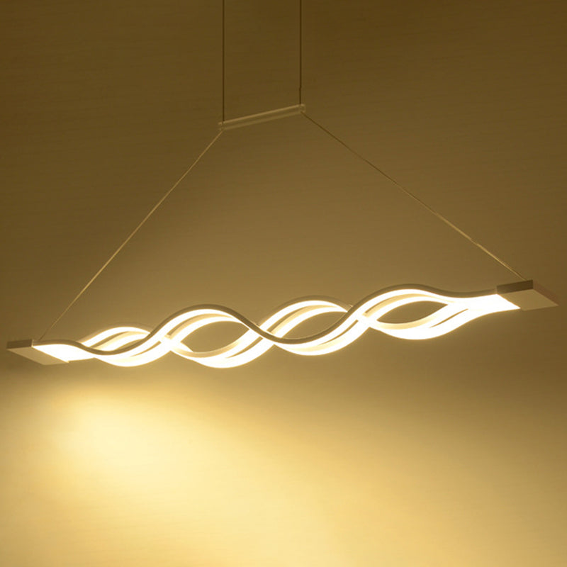 Wave Large Kitchen Pendant Lights Acrylic Modern Simplicity Island Chandelier Lights for Restaurant