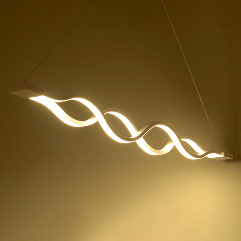 Wave Large Kitchen Pendant Lights Acrylic Modern Simplicity Island Chandelier Lights for Restaurant
