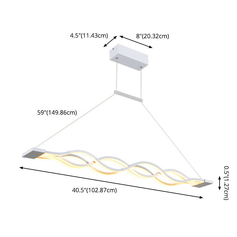 Wave Large Kitchen Pendant Lights Acrylic Modern Simplicity Island Chandelier Lights for Restaurant