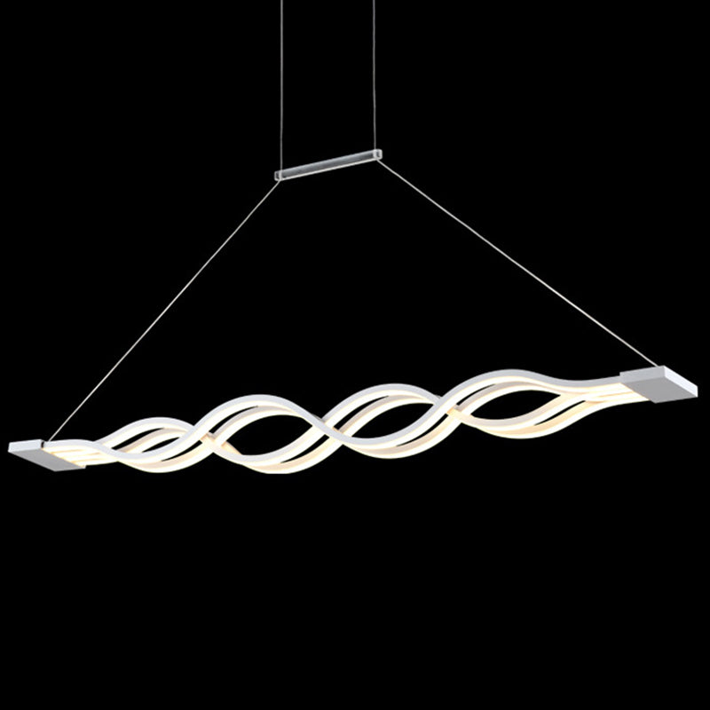 Wave Large Kitchen Pendant Lights Acrylic Modern Simplicity Island Chandelier Lights for Restaurant