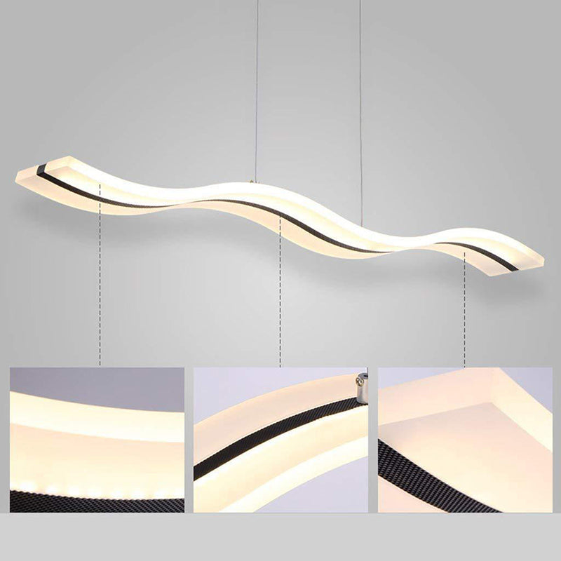 Wave Large Kitchen Pendant Lights Acrylic Modern Simplicity Island Chandelier Lights for Restaurant