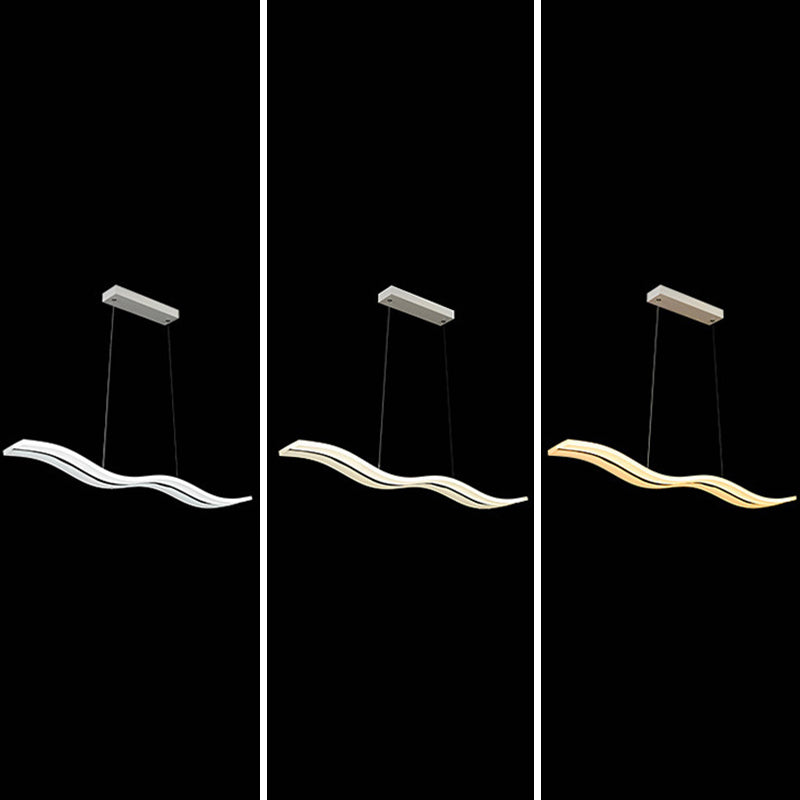 Wave Large Kitchen Pendant Lights Acrylic Modern Simplicity Island Chandelier Lights for Restaurant